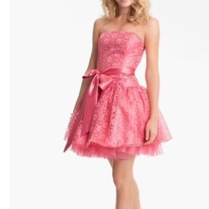 Jessica McClintock coral lace dress